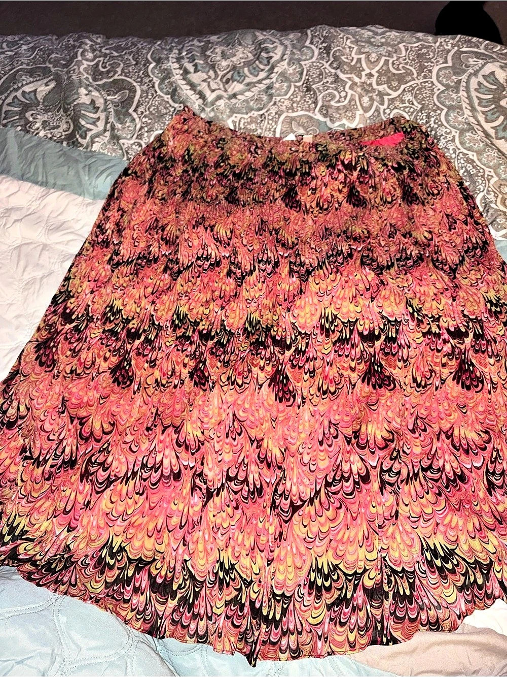Krazy Kat Abstract Print Skirt XL